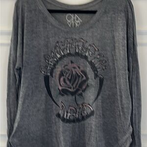Gray Graphic Grateful Dead Long Sleeve Top by Cha Sor